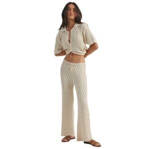 Revolve SNDYS Womens XS Claire Pants Beachy Knit Summer Vacation Resortwear